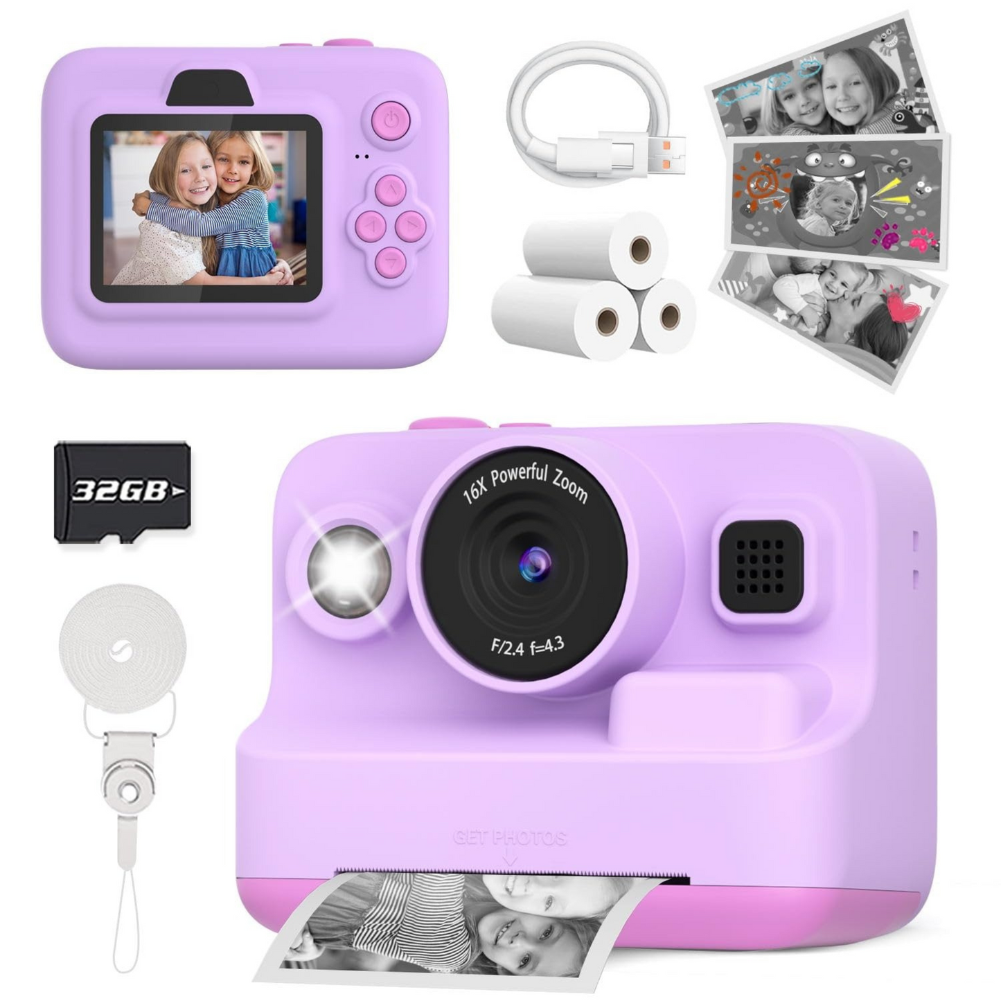 Kids 1080P Instant Print Camera