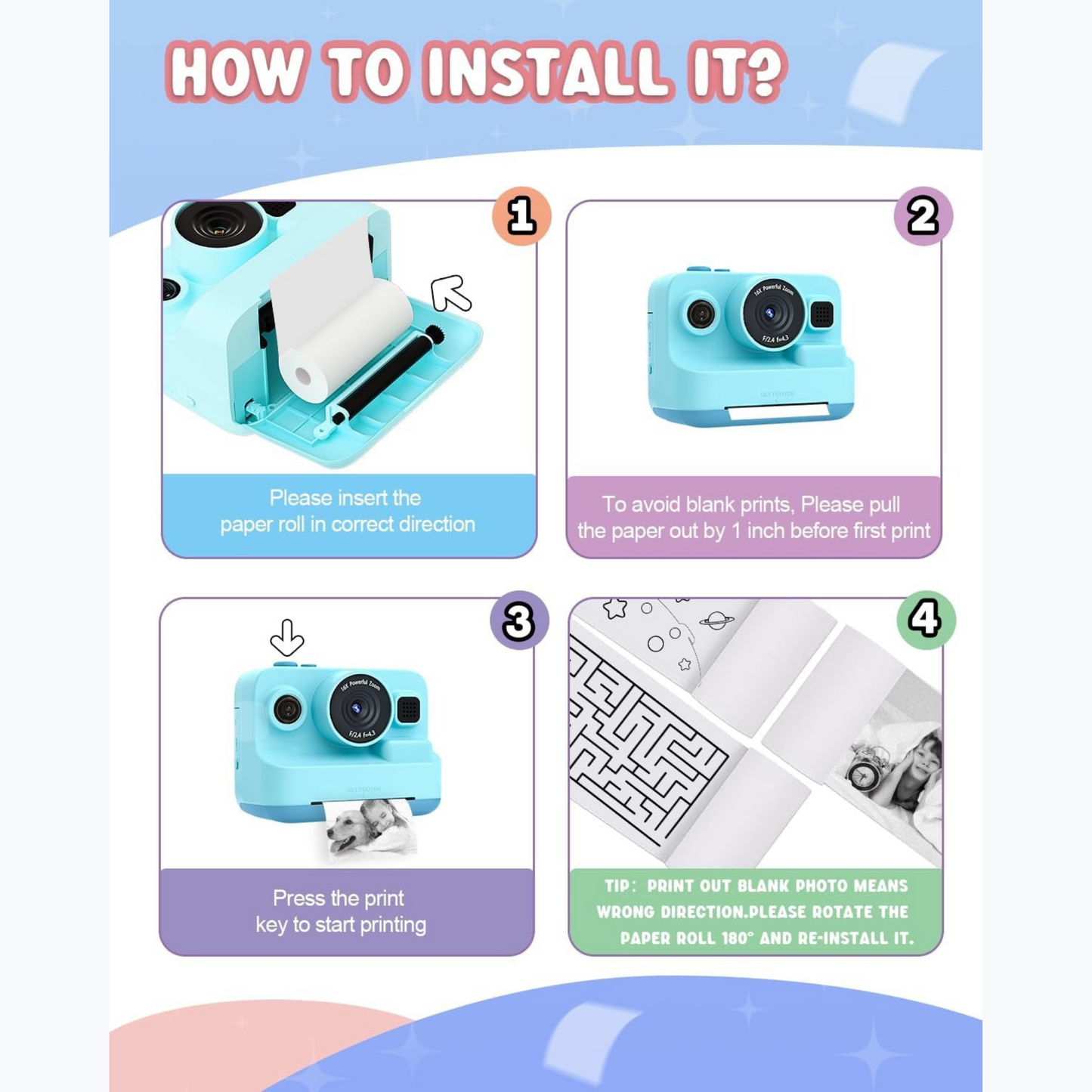 Kids 1080P Instant Print Camera