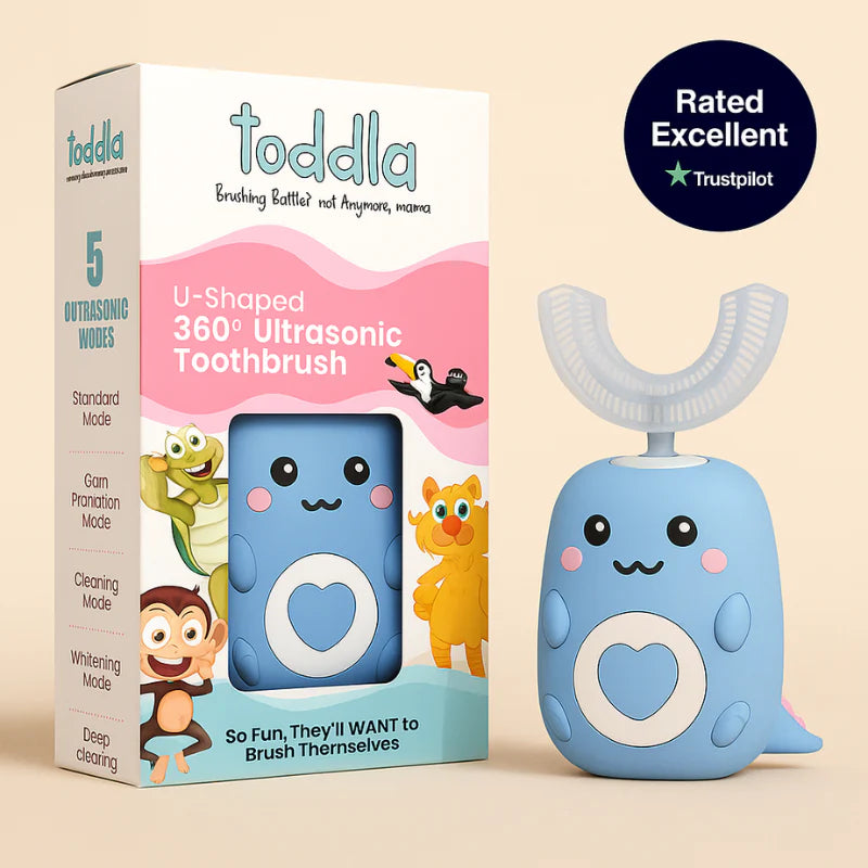 ToddlaClean™ – U-Shaped Ultrasonic Toothbrush for Kids