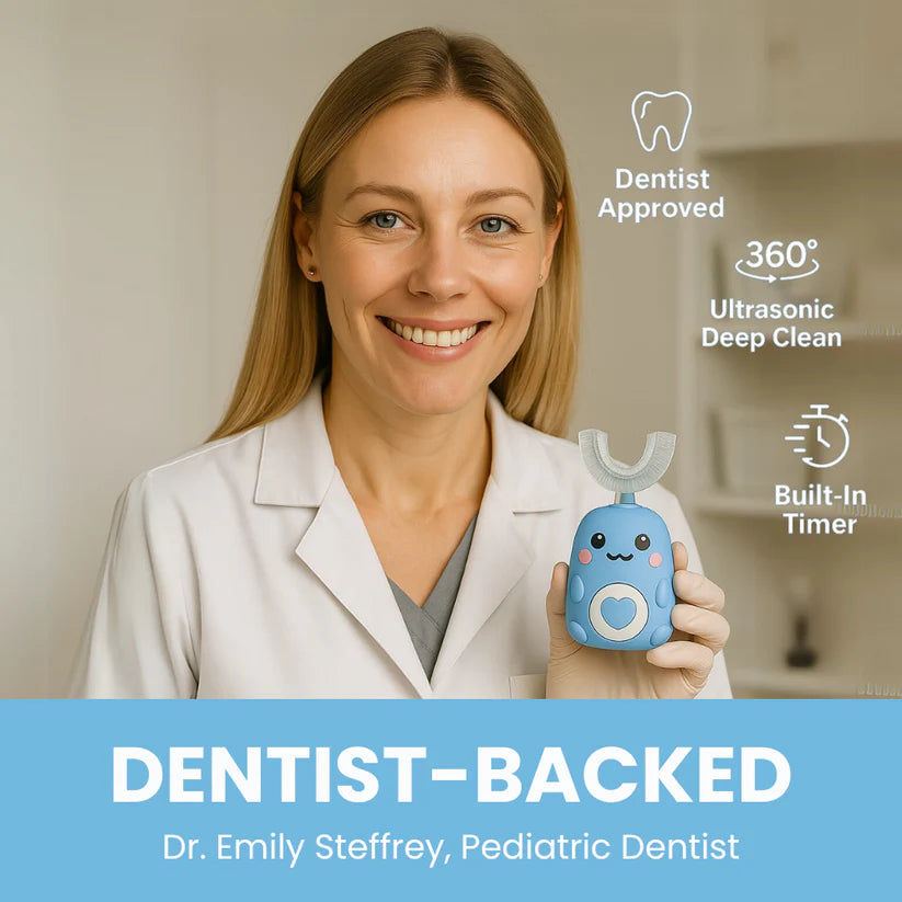 ToddlaClean™ – U-Shaped Ultrasonic Toothbrush for Kids